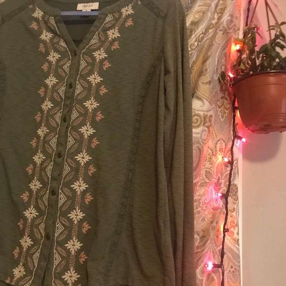 Style & Co embroidered boho top - Picture 2 of 4